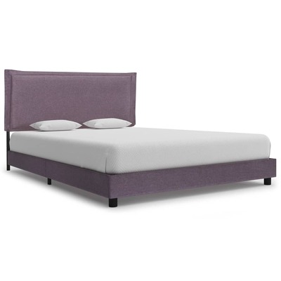 Bed Frame Taupe Fabric Queen