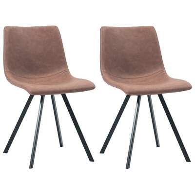 Dining Chairs 2 pcs Medium Brown faux Leather