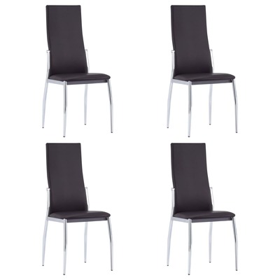 Dining Chairs 4 pcs faux Leather _Brown