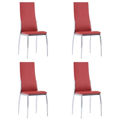 Dining Chairs 4 pcs Red faux Leather