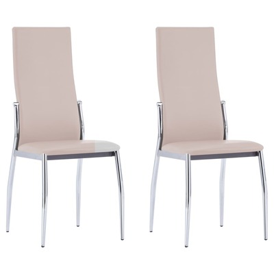 Dining Chairs 2 pcs faux Leather -Cappuccino