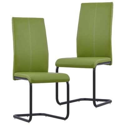 Dining Chairs 2 pcs Green faux Leather