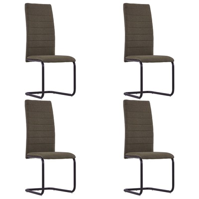 Dining Chairs 4 pcs Brown Fabric