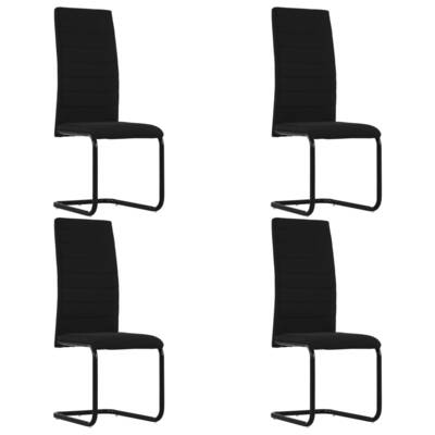 Dining Chairs 4 pcs Black Fabric