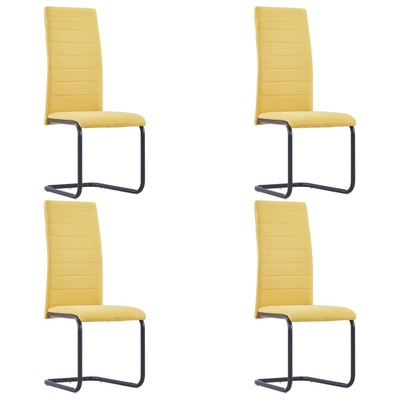 Dining Chairs 4 pcs Yellow Fabric