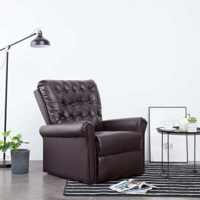 Reclining Chair Brown Faux Leather