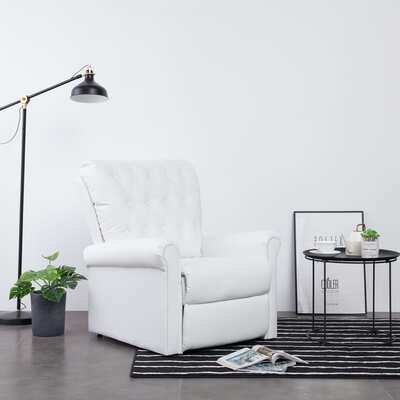 Reclining Chair White Faux Leather