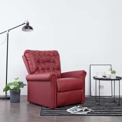 Reclining Chair Wine Red Faux Leather