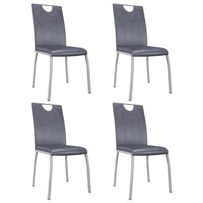 Dining Chairs 4 pcs Suede Grey faux Leather