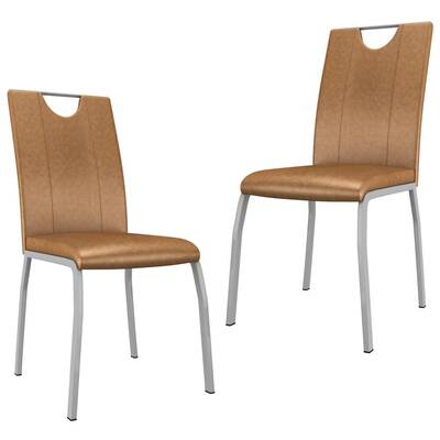 Dining Chairs 2 pcs Durable Brown faux Leather