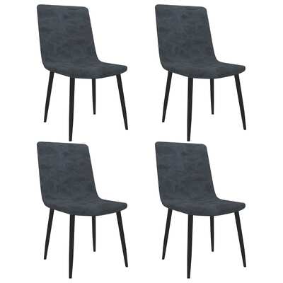 Dining Chairs 4 pcs Black faux Leather