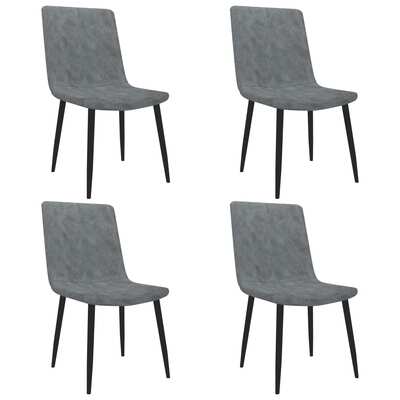 Dining Chairs 4 pcs faux Leather_Grey