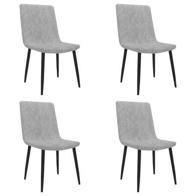 Dining Chairs 4 pcs Light Grey faux Leather