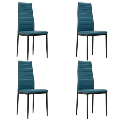 Dining Chairs 4 pcs Sea Blue faux Leather