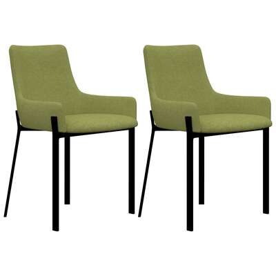 Dining Chairs 2 pcs Green Fabric