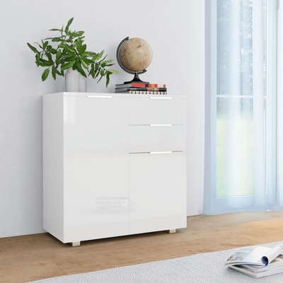 Sideboard High Gloss White Chipboard