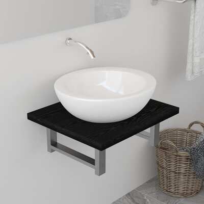 Bathroom Wall Shelf for Basin -Black