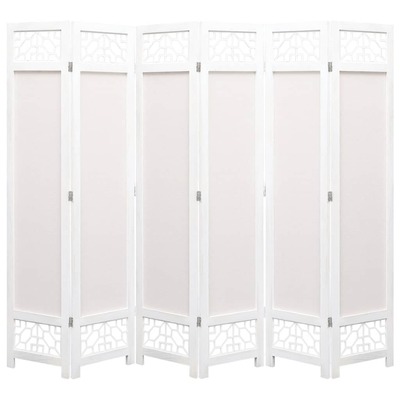 6-Panel Room Divider Cream 210x165 cm Fabric