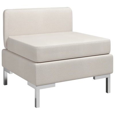 Sectional Middle Sofa with Cushion Fabric Cream