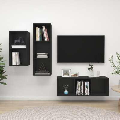 3 Piece TV Cabinet Set Wood