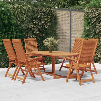 7 Piece Garden Dining Set Solid Wood 