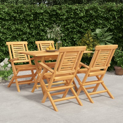 Teak Traditions: 5-Piece Solid Wood Garden Dining Set