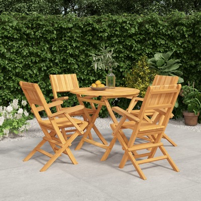 Garden Grace: 5-Piece Solid Teak Wood Dining Set