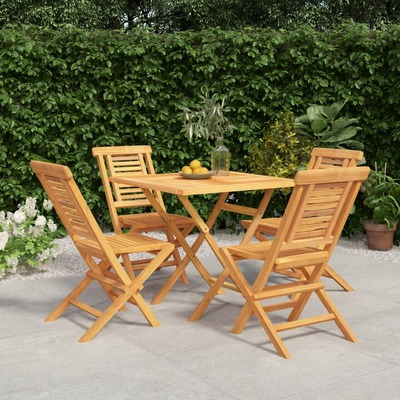 Teak Garden Gala: 5-Piece Solid Wood Dining Set