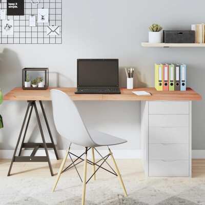 Elegance: Light Brown Treated Solid Wood Table Top