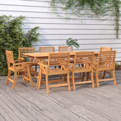 EcoSerenity: Handcrafted 8-Piece Garden Chairs Ensemble in Solid Acacia Wood