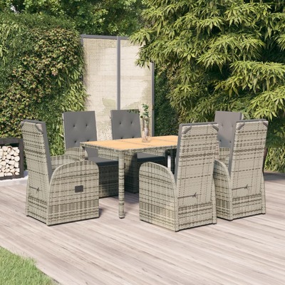 Modern Garden Gathering: Grey Poly Rattan 7-Piece Dining Set