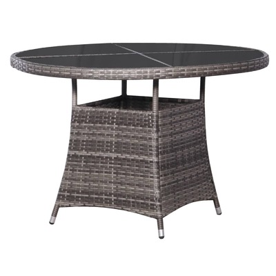 Stylish Grey Poly Rattan Garden Table for Modern Outdoor