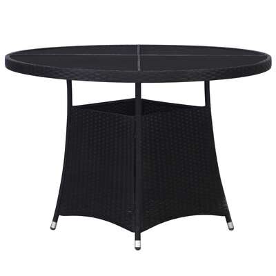 Elegant Garden Table in Black Poly Rattan - Stylish and Durable Outdoor Furniture