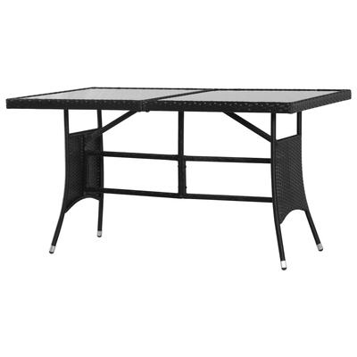 Chic Garden Table in Black Poly Rattan  Contemporary Outdoor Furniture