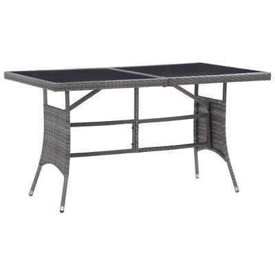 Versatile Grey Poly Rattan Garden Table  Perfect for Outdoor