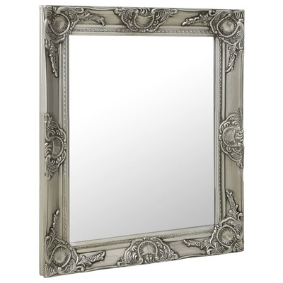 Wall Mirror Baroque Style Silver