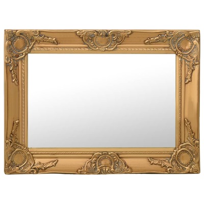 Wall Mirror Baroque Style 60x40 cm Gold