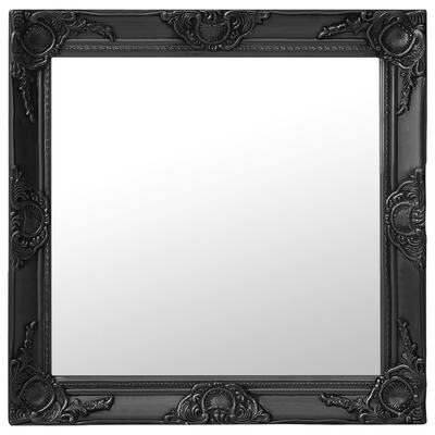 Wall Mirror Baroque Style 60x60 cm Black