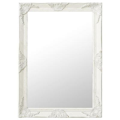 Wall Mirror Baroque Style 60x80 cm White