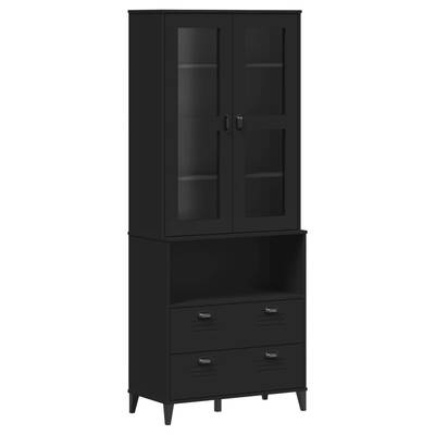 Stylish and Functional: Highboard VIKEN in Black Solid Wood Pine