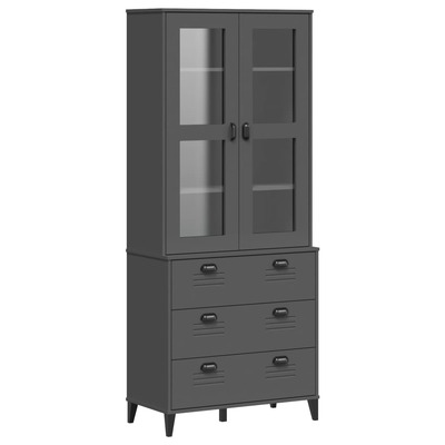 Stylish & Durable Highboard VIKEN Stylish Anthracite Grey Solid Wood Pine