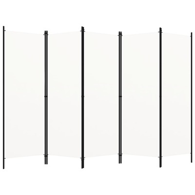 5-Panel Room Divider Cream White 