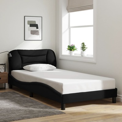 Bed Frame with Headboard Black King Single Size Fabric