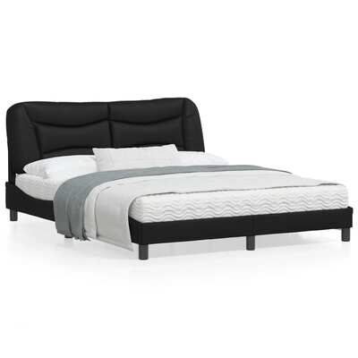 Bed Frame with Headboard Black Queen Size 