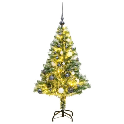 Artificial Christmas Tree with 150 LEDs,Ball Set,Flocked Snow 150 cm