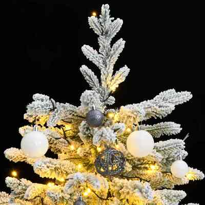 Artificial Hinged Christmas Tree with 150 LEDs and Ball Set Xmas Tree