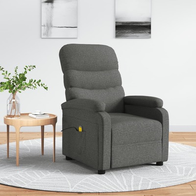 Massage Recliner Dark Grey , Fabric