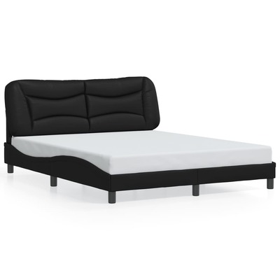 Bed Frame with LED Lights Black Queen Size