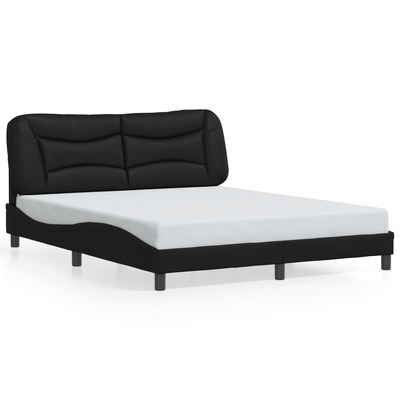 Bed Frame with LED Light Black Queen