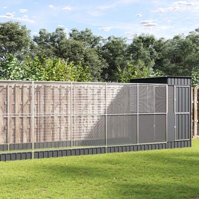 Elegant Aviary with Extension Silver Steel for a Sleek and Durable Design